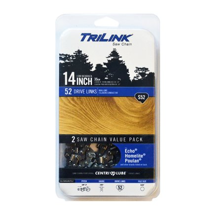 TRILINK Chainsaw Chain 3/8 LP Semi-Chisel .050 52DL 2 for Worx WG305; CL15052X2TL2